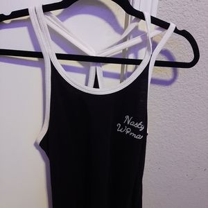Black Matter Nasty Women razor back tank top, women's size Medium